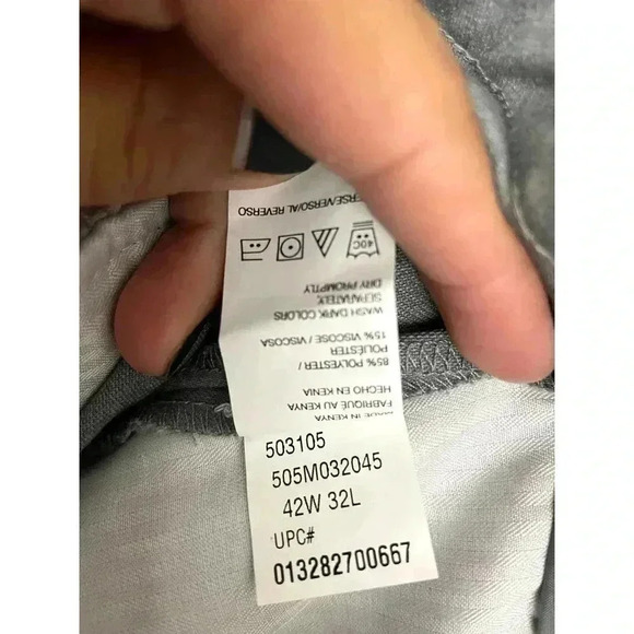 Perry Ellis Straight Dress Pants 42x32 Gray Flat Front NWT Flex Waistband - Picture 13 of 13